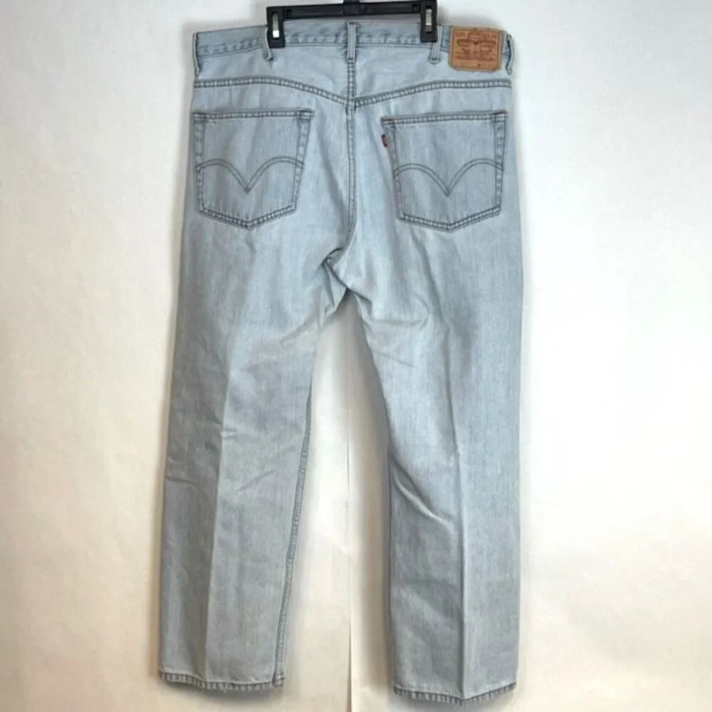 Levi's‎ 505 Jeans Men's W40 L30 Blue Denim Regular Fit Straight Leg Light Wash
